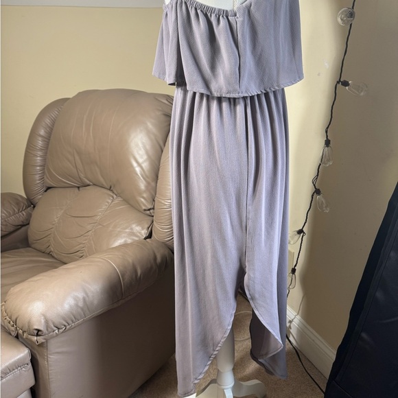 Purple gray ton Spaghetti strap High Low Sundress for Casual Wear - Picture 8 of 10